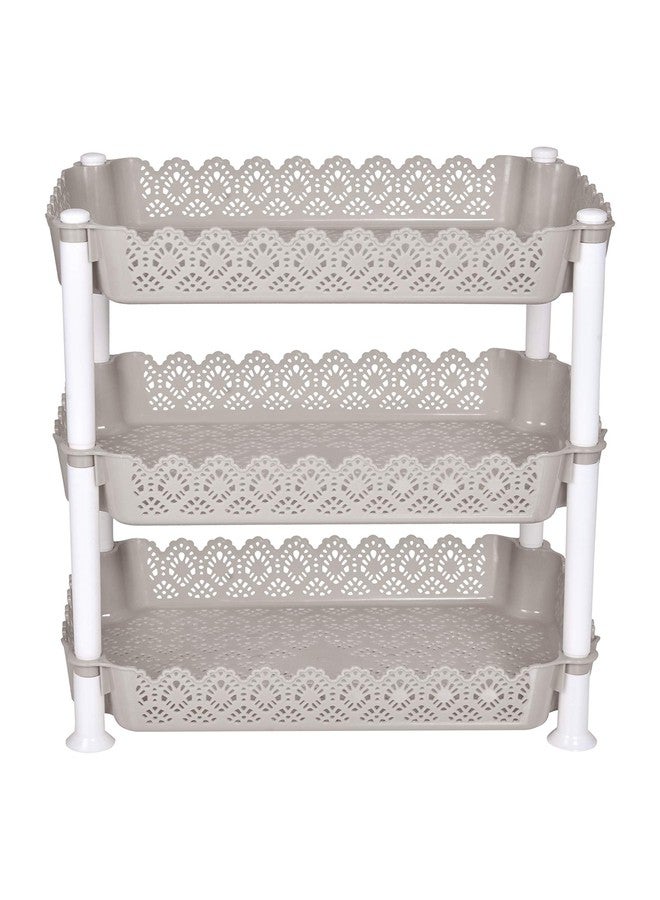 أريستو رف تخزين بلاستيكي من أريستو، 3 أرفف، رمادي (قطعة واحدة)، متوسط، (40.5 × 26.5 × 44 سم) - Image 2